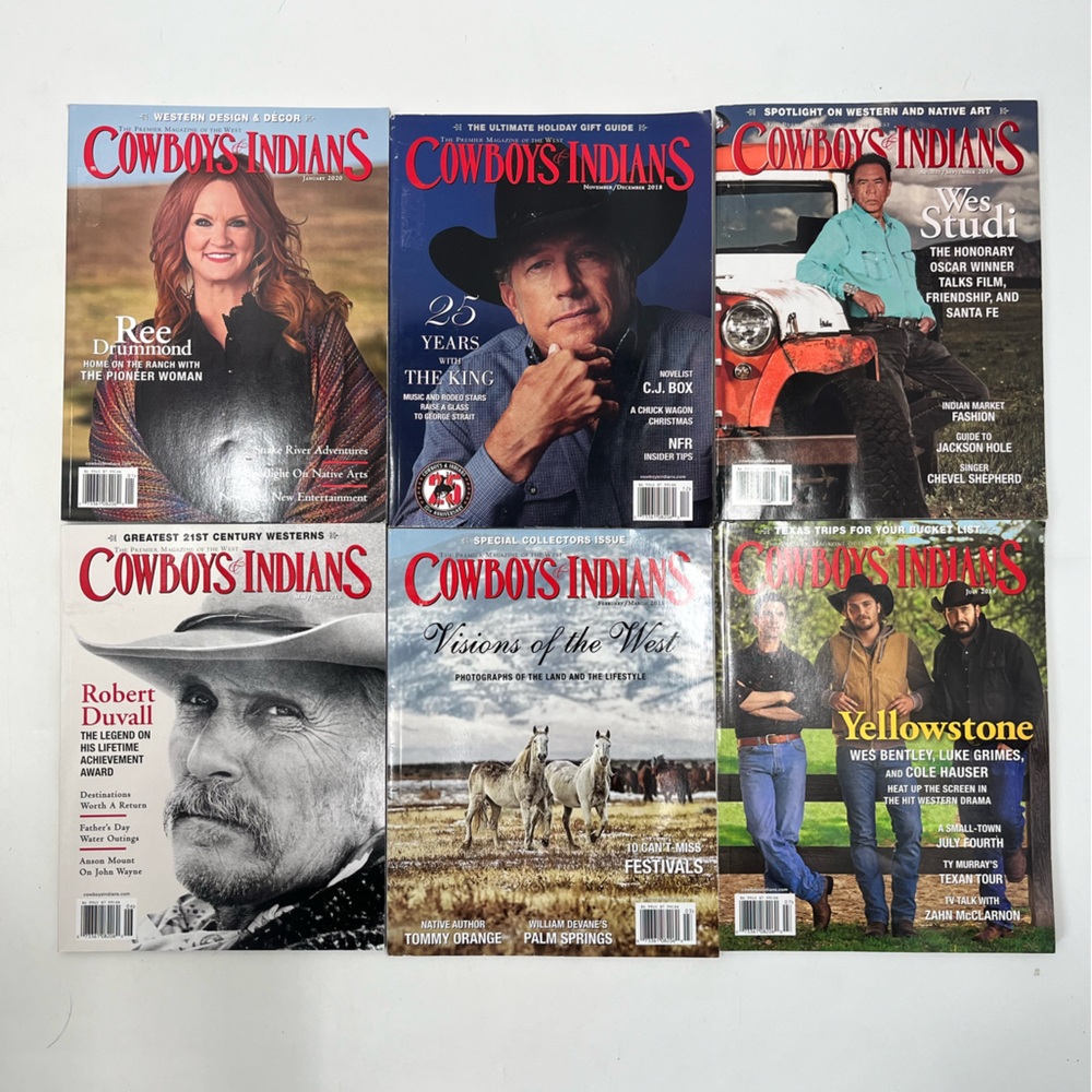 Lot of 6 Cowboys and Indians Magazines featuring Ree Drummond Robert Duvall etc
